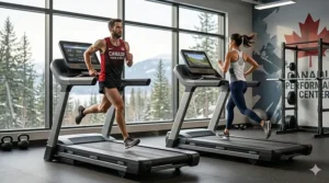 Athletes training on a stable, non-folding treadmill, demonstrating commercial-grade build quality.