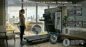 Illustration of a treadmill safety key and a secure locking mechanism to prevent accidental unfolding.