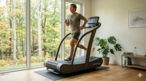 Person enjoying an eco-friendly workout on a sustainable non electric treadmill.