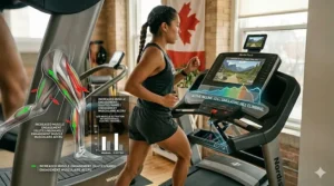Infographic showing price difference between manual and electric treadmills. / Infographie montrant la différence de prix entre les tapis roulants manuels et électriques.