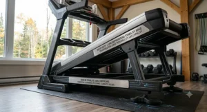 Stable, anti-vibration base design for large-frame heavy-duty treadmills.