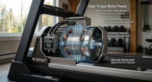High-torque motor illustration for heavy-duty treadmill performance.