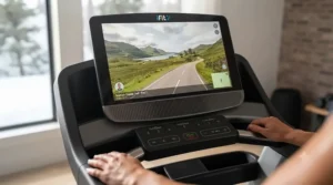 Virtual street view mapping feature shown on a screen during our comprehensive iFit compatible treadmill review.