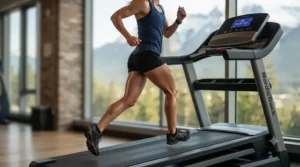 Anatomy chart highlighting glutes and calves engaged when walking on a treadmill to simulate hills.