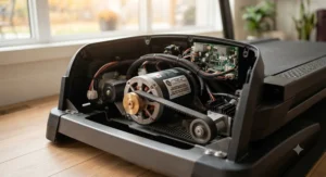 Quiet motor of the best electric treadmill for apartments.