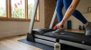 Demonstration of the quiet 2.5 HP motor on our budget treadmill. | Démonstration du moteur silencieux 2.5 HP de notre tapis de course économique.