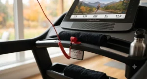 Safety clip attached to the best electric treadmill console.