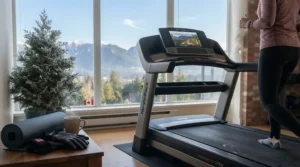 Complete Bluetooth treadmill for home gym setup ready for cold Canadian winters.