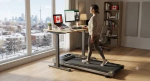 An overview of a reliable under-desk walking treadmill designed for Canadian remote work environments.